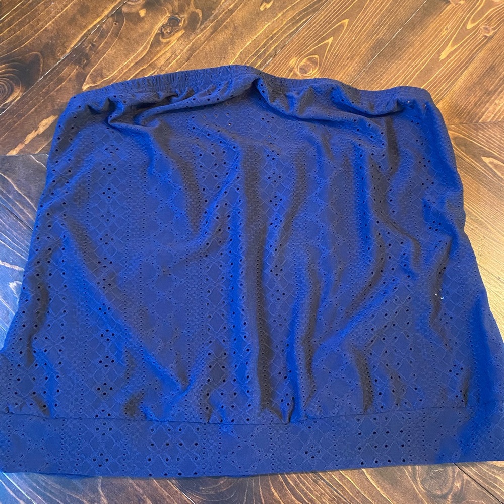 Navy Eyelet Tube Top- Women